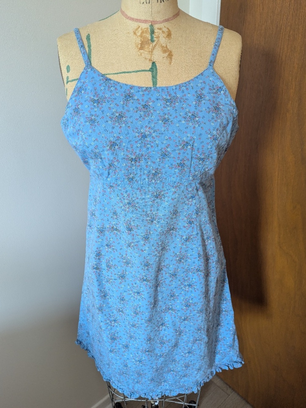 Blue Flowery Mini Dress